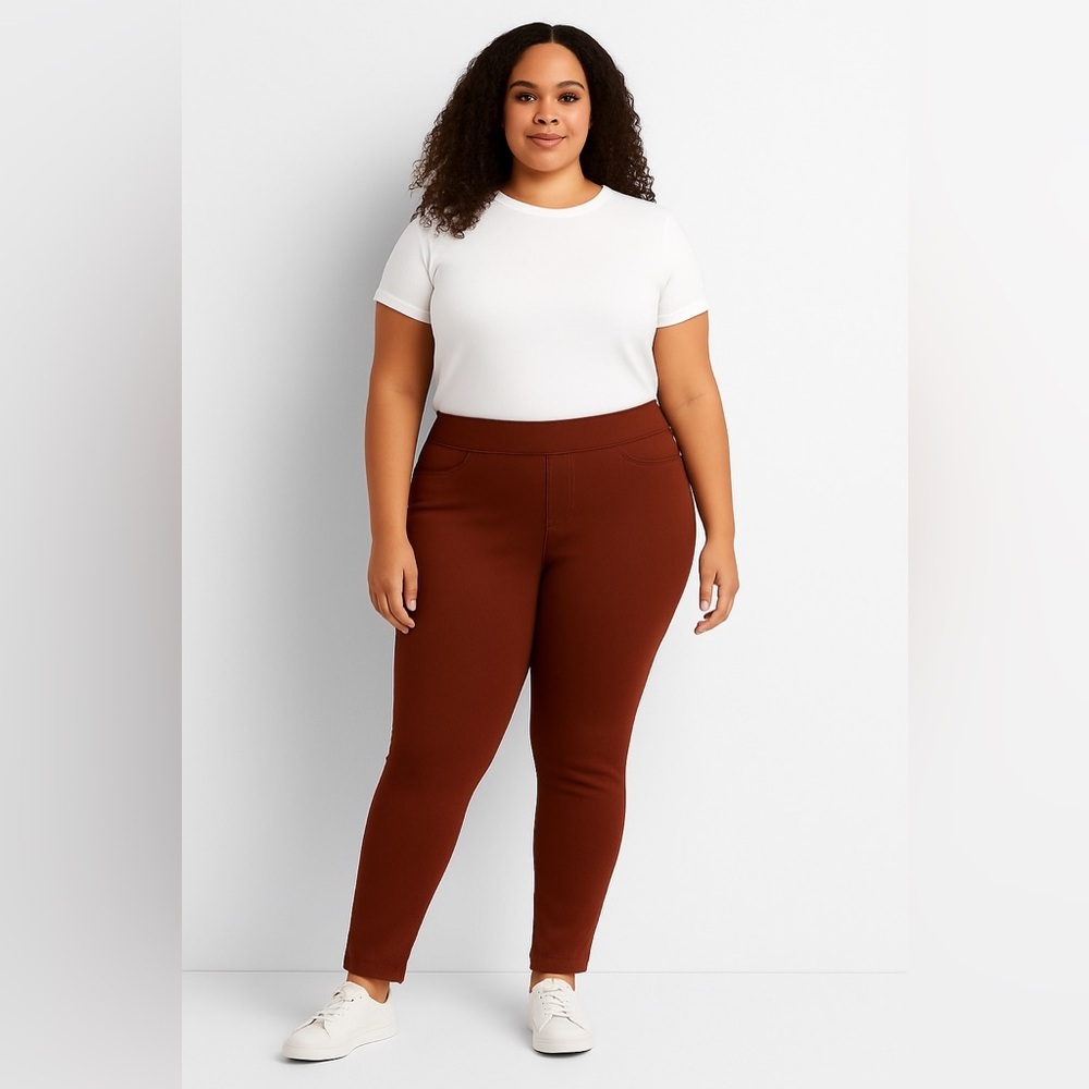 Levi Strauss Totally Shaping Pull- On Skinny Cherry Mahogany Pants Size 18L